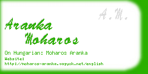 aranka moharos business card
